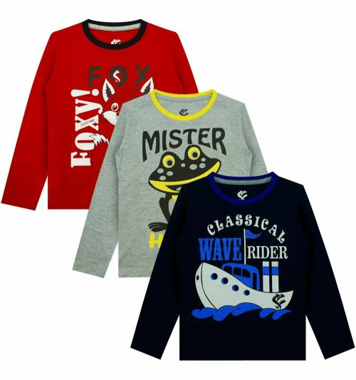 Silverfang Boys Multicolor Printed Cotton Blend (Pack of 3) T-shirt