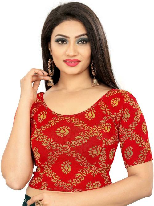 Sanmati Creation Women Red Printed Pure Cotton Single Blouse