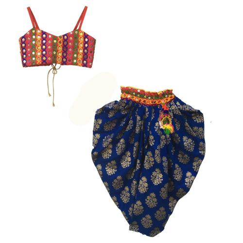 Aglare Girls Blue Embroidered Salwar Suit Sets 2-3 Y