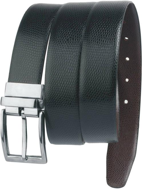 Urban Style Men Genuine Leather Reversible Belt (Black)