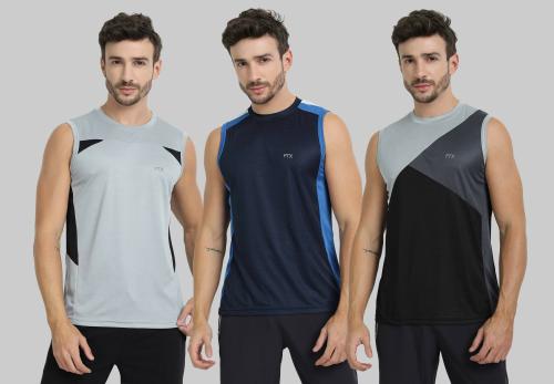 Ftx Men Color Block Pack Of 3 Vest (M)