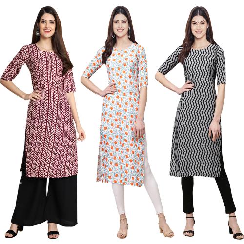 kurti for women kurti crepe kurti | kurti for women | kurti crepe kurti |ladies kurti |women kurta | Creap kurti | kurties |Ethnic Basket Women's Crepe Multicolor Digital Printed Straight Kurti