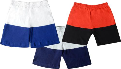 Fasla Boys Multicolor Solid Cotton Blend Pack of 3 Shorts