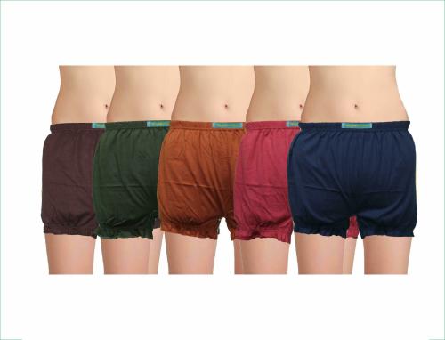 Yellow Delight Women Solid Pure Cotton Pack of 5 Bloomers (XL)