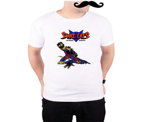 Mooch Wale Swat Kats White Quick-Dri T-shirt For Men - White, S