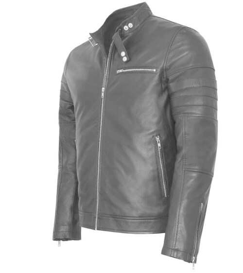 PRIME LEATHER STUDIO Men Solid Leather Jacket (Size 5XL)