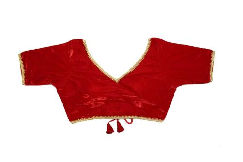 YOELLA Women Red Velvet Blouse