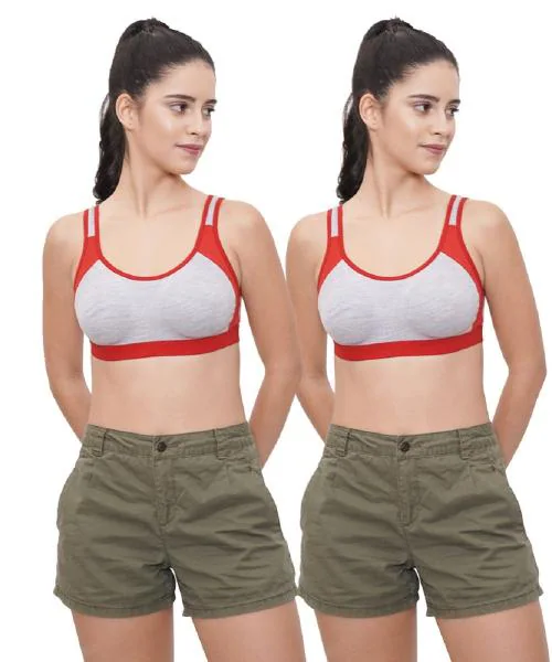 Buy FEMULA Anju Sports & Gym Bra, The First Bra for Beginners & Young Girls  (2 Pcs of Red Colour) Size 36C Online at Best Prices in India - JioMart.