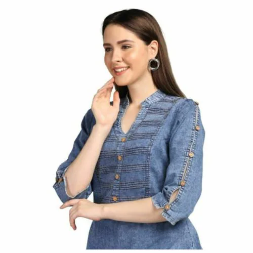 Creative kurti palace denim Straight kurti for women