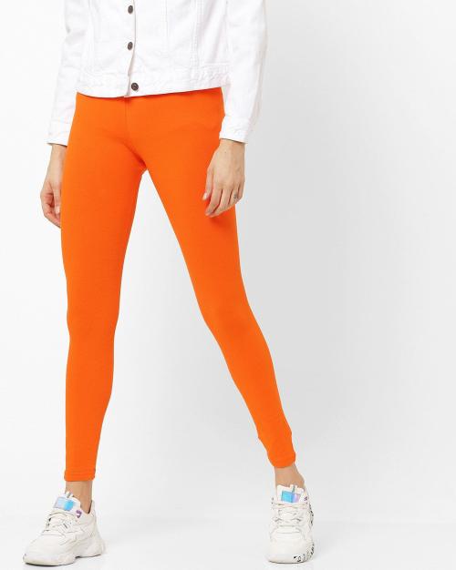 Adorna Ankle Length Western Wear Legging ( Orange )