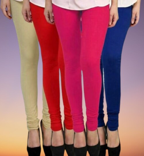 Women's Cotton Multicolor Leggings Pack of 4