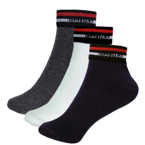 Fitness Mantra Originals Men’s Elastic design Sneaker Length Socks (Pack of 3)(Free Size)