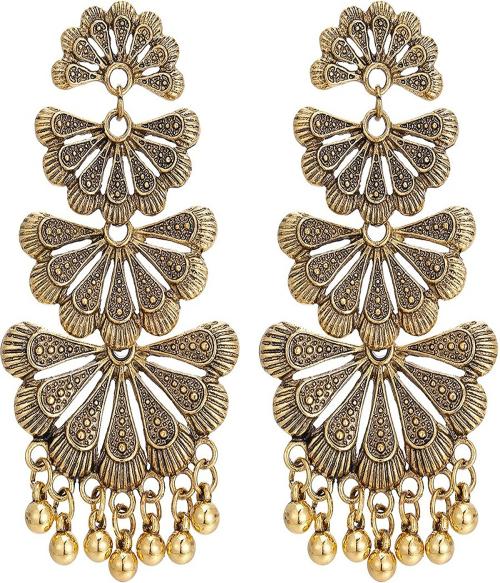 DESTINY JEWEL'S Destiny Jewels Oxidised Traditional Afgani Gold Drop Earrings For Women & Girls Alloy Jhumki Earring