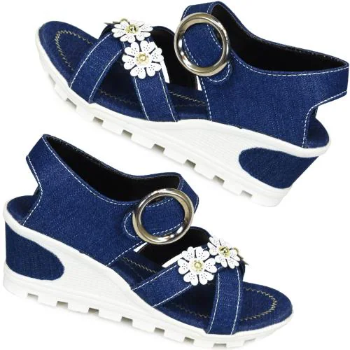 IndiForce Blue Heeled Sandals for Women