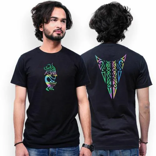 F-klan tribal Tattoo reflective print round neck cotton T-shirt XXL