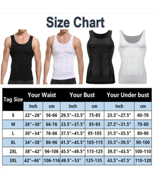 OLSIC Men's Body Slimming Tummy Control Shaper Vest Waist Trainer Shapewear Vest for Men's