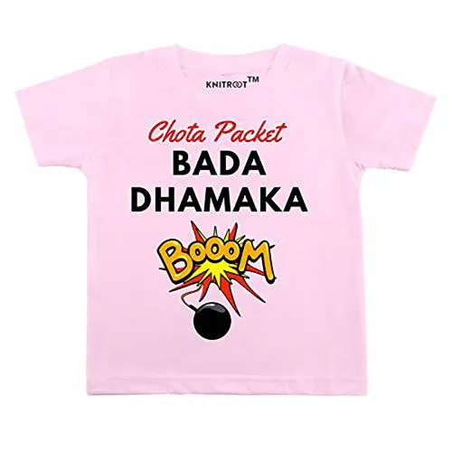 KNITROOT Boys Pink Cotton Kids T-shirt