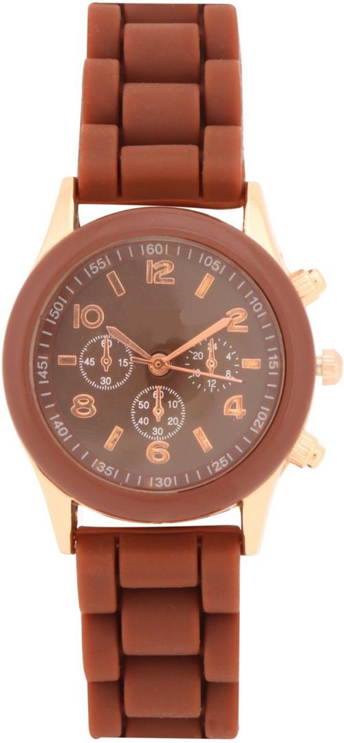 GALA TIME Tick Tock Analog Brown Dial Brown Strap Chronograph Watch For Women