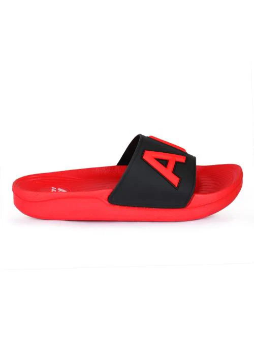 ADDA TM-007 Men Red & Black Solid Slide