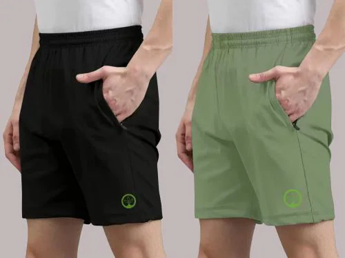 Shine N Show Men Black, Light Green Solid Elastane Pack Of 2 Boxer Shorts (Xl)