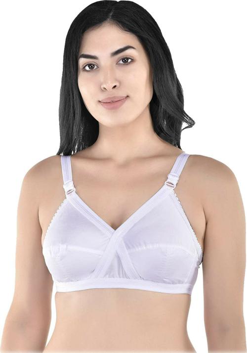 Yana Women White Cotton Blend Full Coverage Non Padded Bra (44)