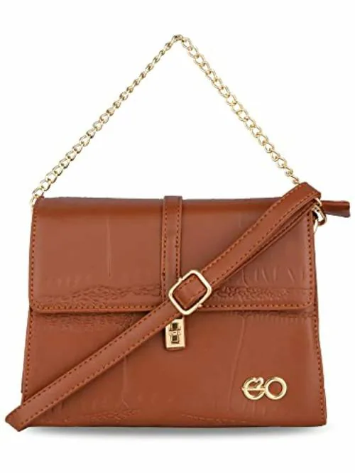 E2O Women's Brown Polyurethane Sling Bag