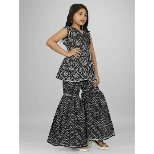 Dutt Creation Girls Casual Kurta, Pyjama & Dupatta Set (Black Pack of 1