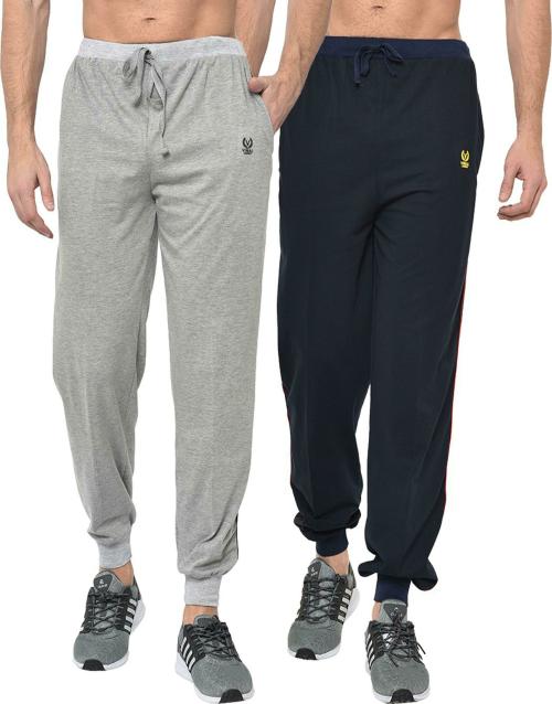 Buy Vimal Jonney Men Multicolor Solid Cotton Blend Track Pants (Pack of