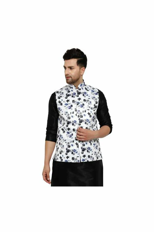 VOLRIX Men's Nehru Jacket Ethnic Printed