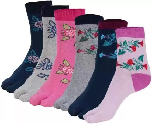 Gymox Pure Cotton 6 Pair Socks for Women's Multicolor