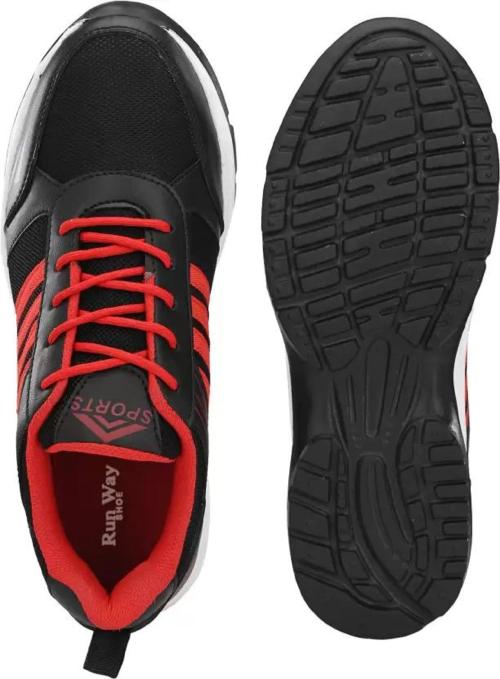 Buy Runway Shoe Men's BlackRed Mesh Comfortable LaceUp Sport/Running
