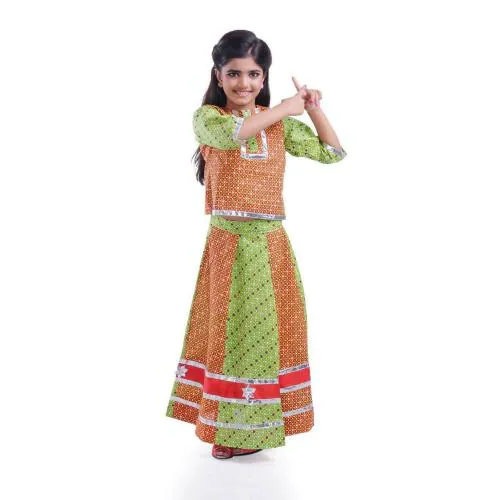 Fancydresswale Girls Multicolor Rajasthani Girl Regional Theme Fancy Dress (9 Years-10 Years)
