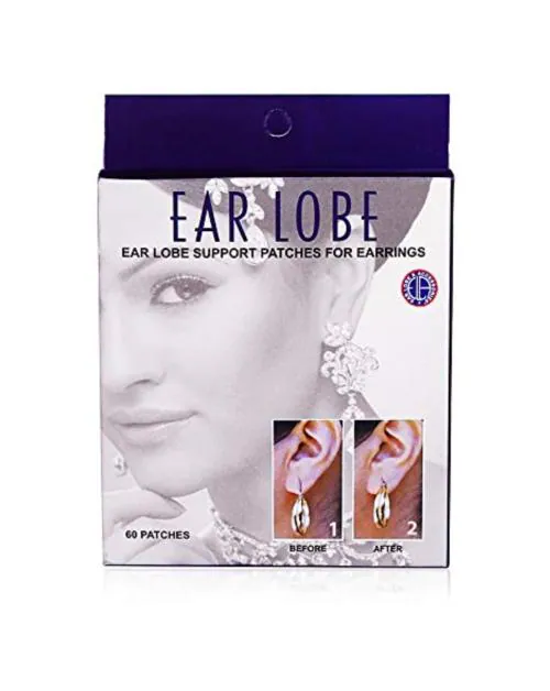 [Ear Lobe & Accessories] Earlobe Support Patches (Pack of 60 Pcs) | for Women and Men | Prevents Earlobe Tearing