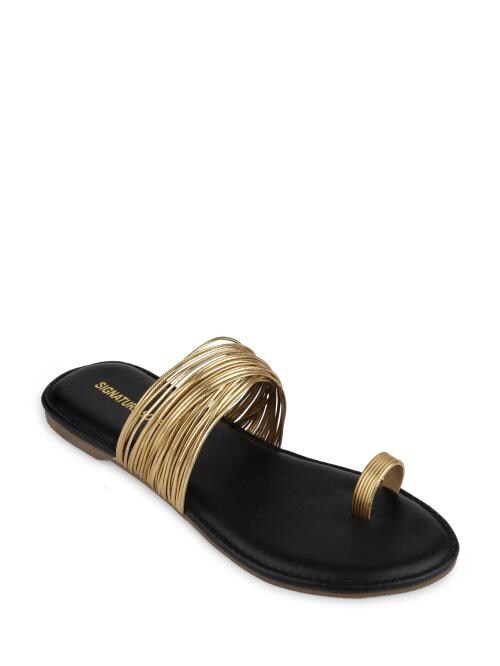 Signature Sole Black Ethnic Flats