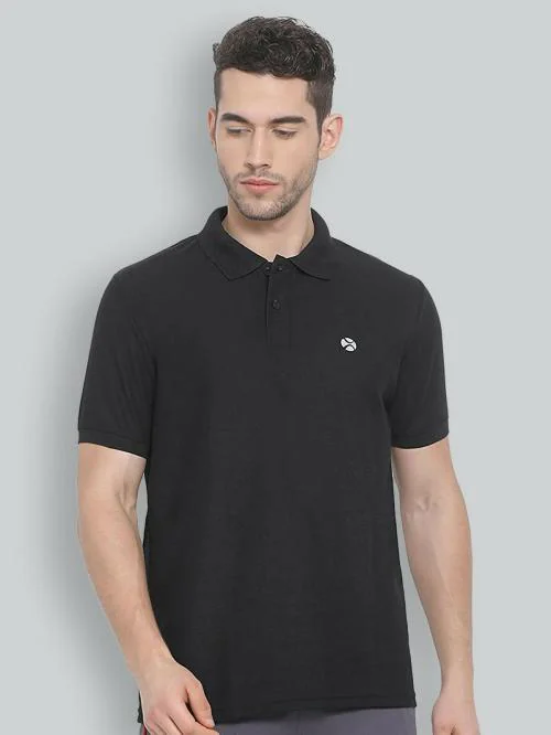 Lux Nitro Cotton Blend Black Polo T-shirt For Men
