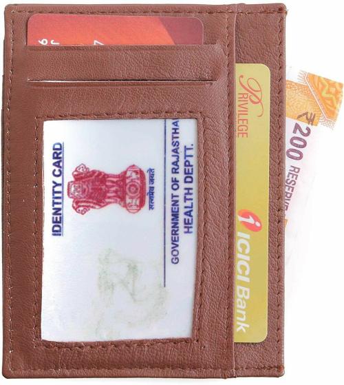 Kdome Men Brown Rfid Card Holder