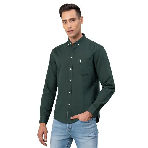 Red Tape Casual Shirt for Men | Dark Green | Comfortable & Breathable | Durable & Moisture Absorbent | Button Down Collar | Full Sleeves | With Pocket
