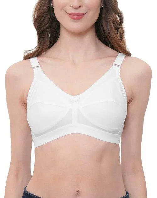 Eve's Beauty Women White 44C Full Coverage Cotton Bra (44C)