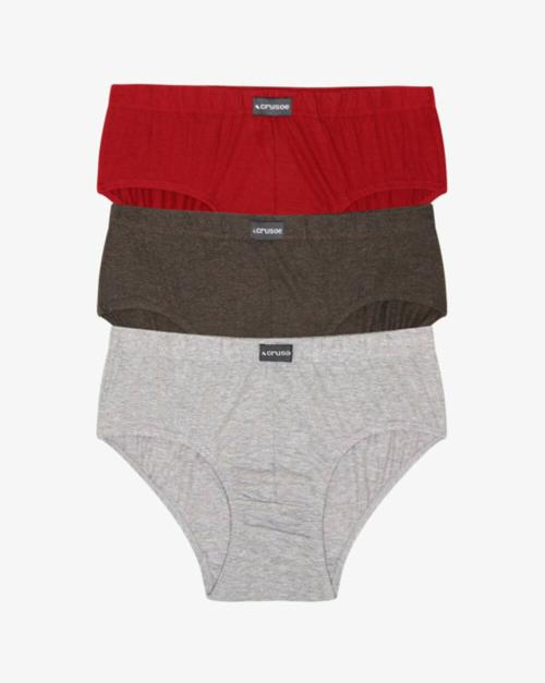 CRUSOE MEN'S 100% COTTON CUBA BRIEF PACK OF 6 (ASSORTED COLOR / LARGE)