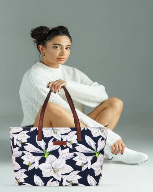 CANVAS CULTURE Women's Latest Tote Bag | Spacious, Stylish, Sturdy Handbag with Zip closure and Laptop Compatibility | Handcrafted Ladies Shoulder Purse For Daily & Office Use