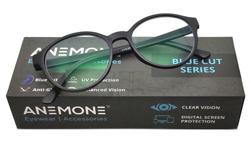 Anemone Anti Glare and Blue Cut Round Full Rim Computer Glass for Men, Women