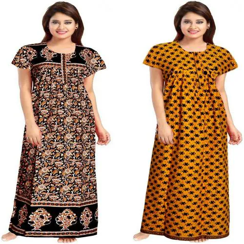Sajao Creation Women Nighty Set (Multicolor)