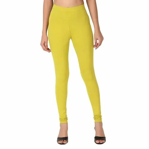 Buy Co Colors Women Lemon Green Cotton Churidar Leggings Online at Best ...