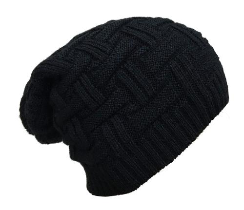 Gajraj Men Black Slouchy Beanie Hat