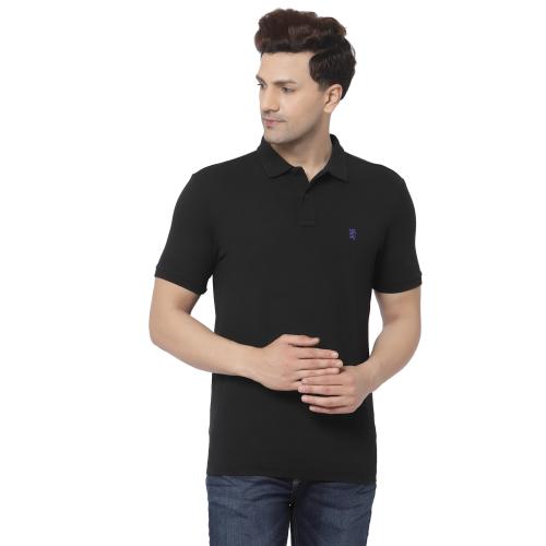 Buy Red Tape Black Solid Pure Cotton Men's TShirt Online at Best