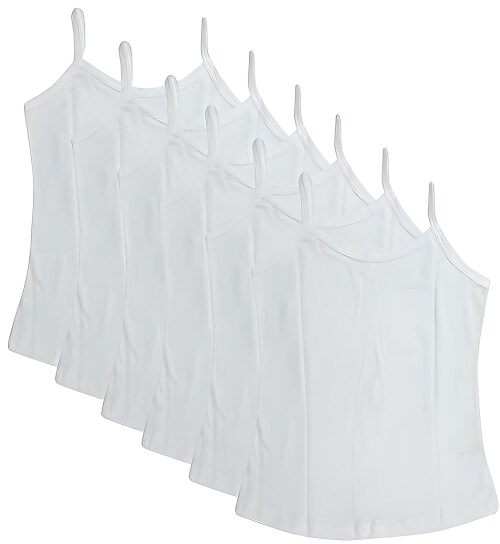 RCK ROCKERS Girl's Breathable & Comfortable Pure Cotton Camisole/Slip For 9 - 10 Years Combo Pack of 6
