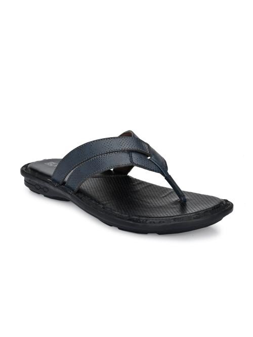 El Paso Men'S Blue Man Made Leather Floaters Stylish Thong Sandals