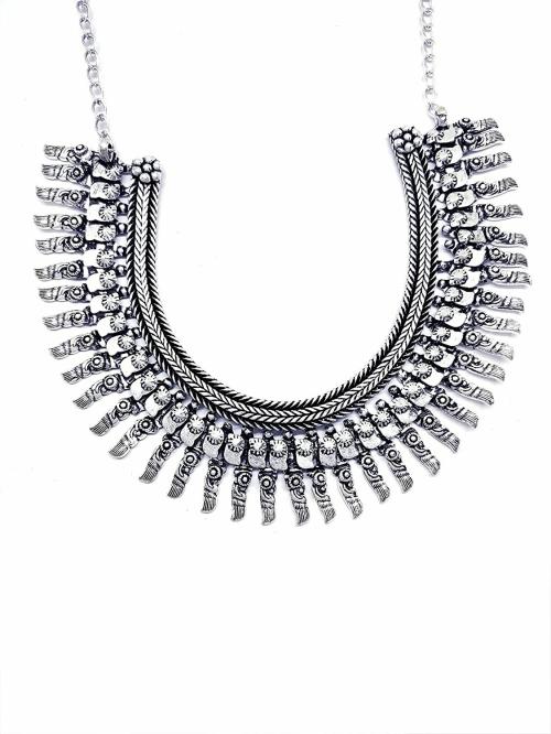 Total Fashion Jewellery German Silver Stylish Choker Necklace for Womens and Girls