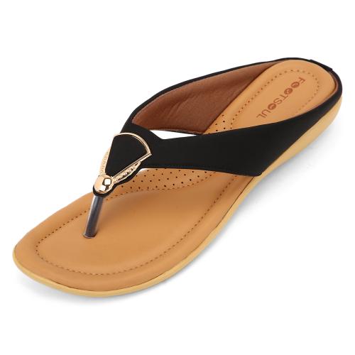 Footsoul Versa Women'S Slipper (Black) (FSL-449-5)