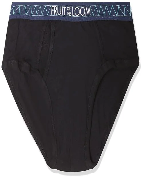 Buy FRUIT OF THE LOOM Men's Black Solid Cotton Blend Briefs Online at